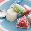 Frutas frescas con yogurt de naranja