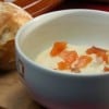 crema de coliflor con salmón
