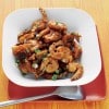 Camarones con salsa de naranja y semillas de ajonjolí