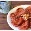 Tortitas de frambuesa y de forma de corazón