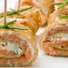 Rollitos de queso y salmón