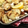 Patatas asadas con limón eneldo y queso feta