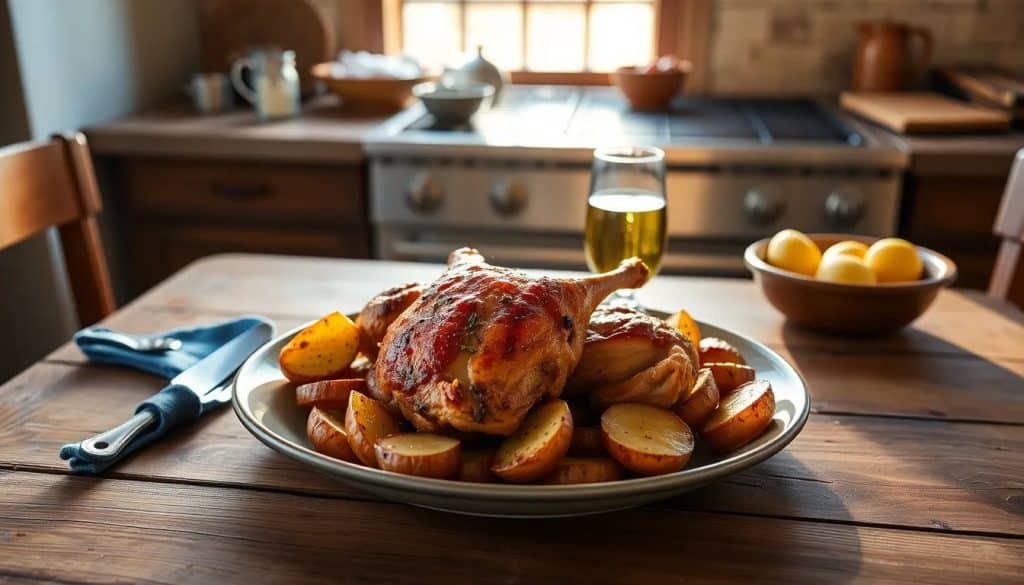 receta de contramuslos de pollo al horno con patatas