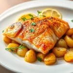 Receta de dorada al horno con patatas y ajo