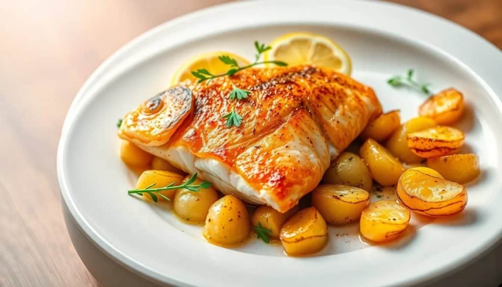 receta de dorada al horno con patatas y ajo