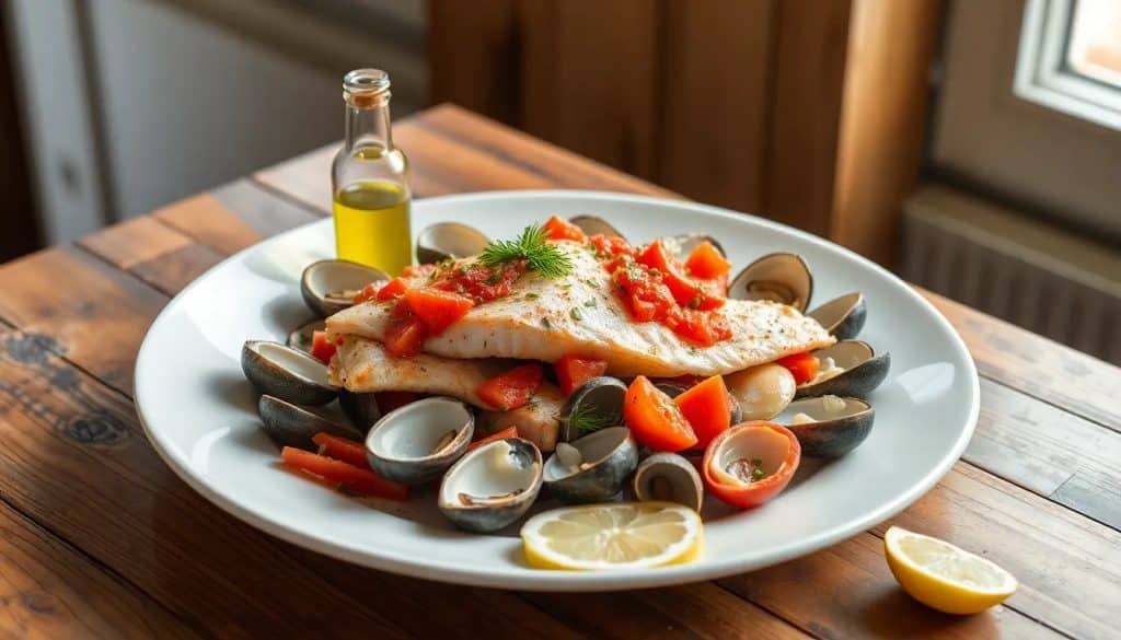 receta de merluza a la marinera con almejas y gambas