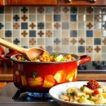 Receta de potaje de garbanzos con acelgas y bacalao