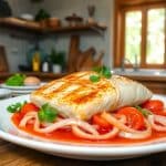 Receta de bacalao con tomate y cebolla