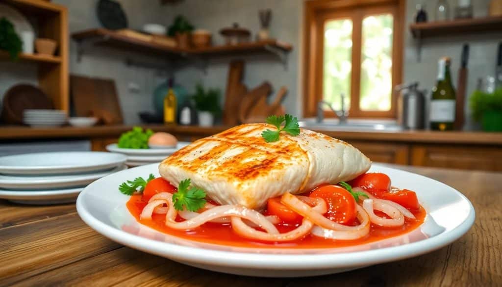 receta de bacalao con tomate y cebolla