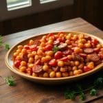Receta de garbanzos guisados con chorizo y tomate